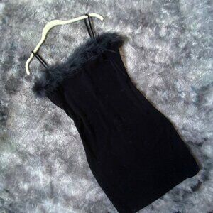 VTG Hampton Nites Feather Velvet Mini